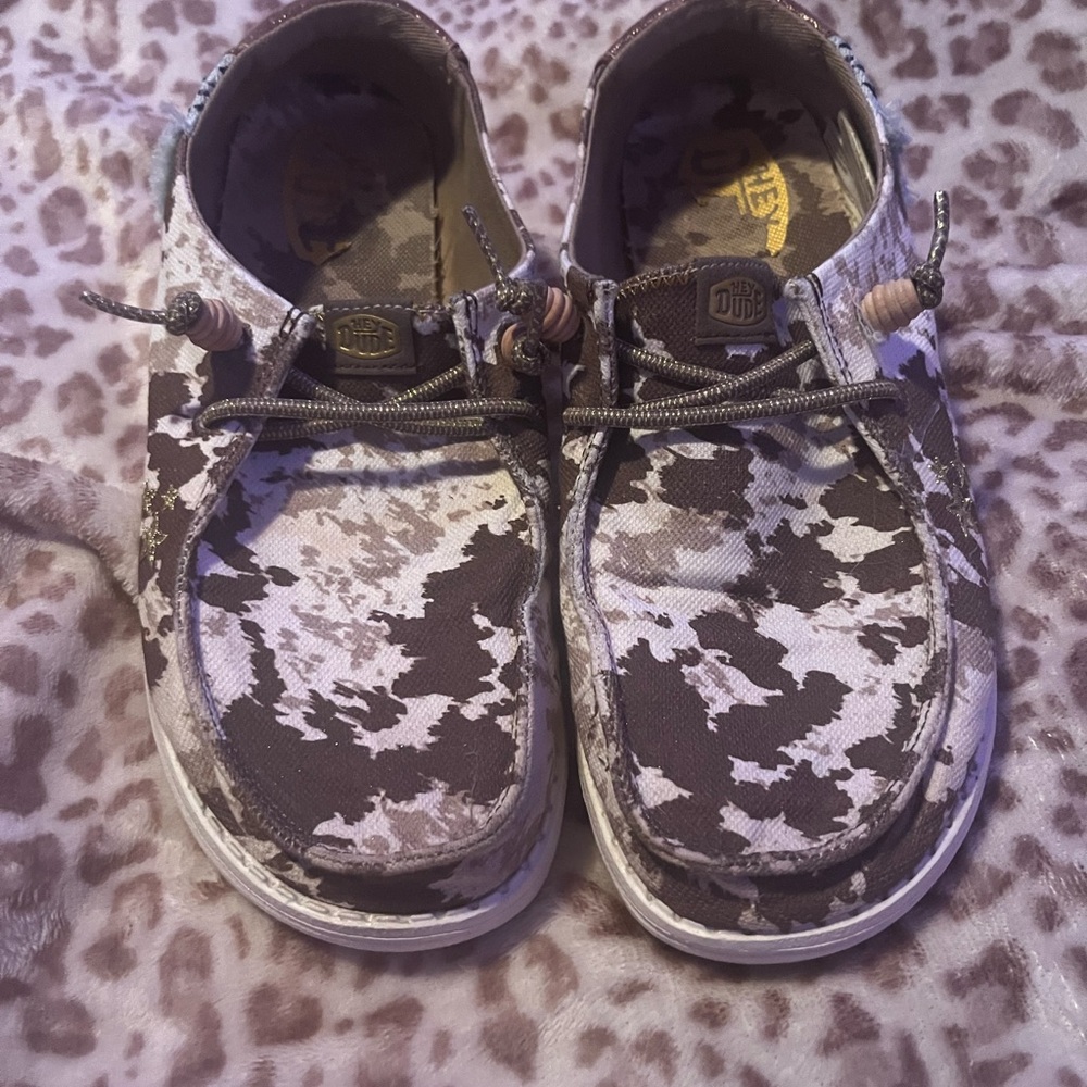 Women's Brown and White Moccasins